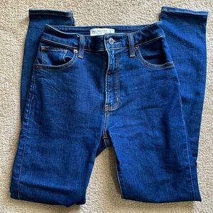 Abercrombie super skinny ankle high rise jean dark wash